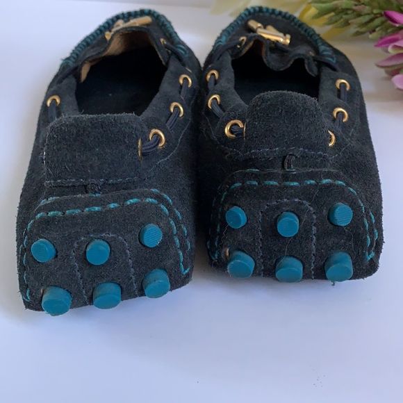 🌷❤️🌷Tory Burch driving moccasins navy blue suede 7,5US - Picture 6 of 9